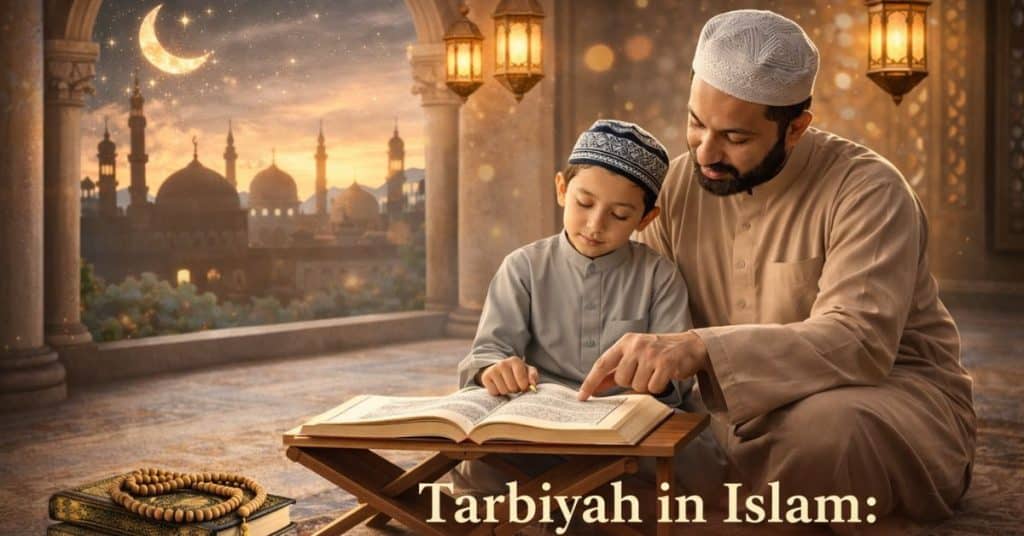 Father Teaching Child What is Tarabiyah in Islam